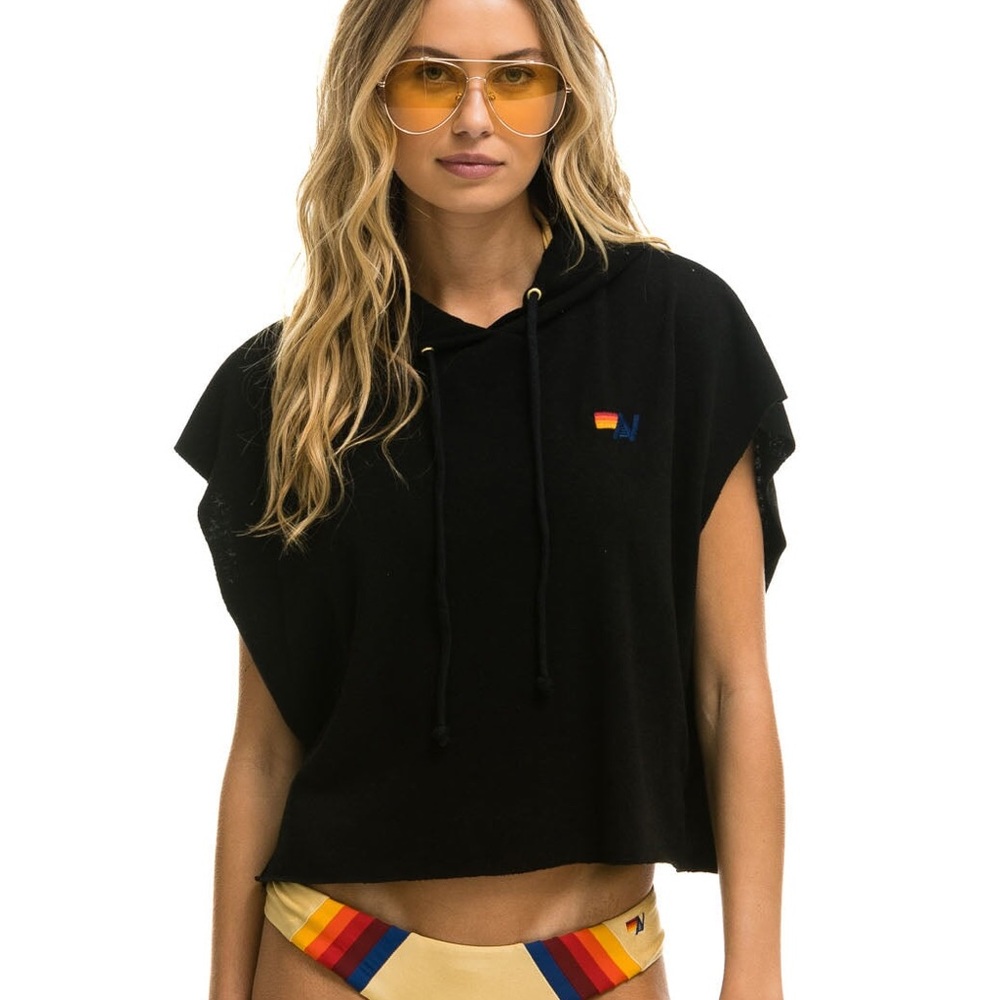 Aviator Nation sleeveless cropped ☠️ hoodie